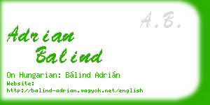 adrian balind business card