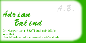 adrian balind business card